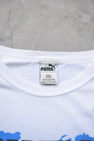 Puma White Graphic Tee — 1990 (L) - Retrospective Store