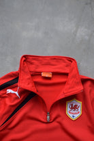 Puma x Cardiff City FC Red Embroidered Quarter Zip — 2000s (S) - Retrospective Store
