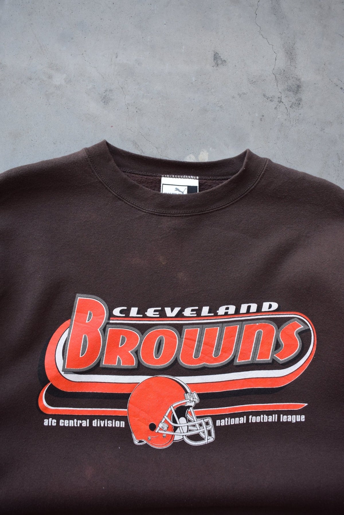 Puma x NFL Cleveland Browns Brown Graphic Crewneck — 1990s (XXL) - Retrospective Store