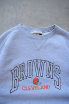Puma x NFL Cleveland Browns Grey Embroidered Crewneck — 1990s (M/L) - Retrospective Store