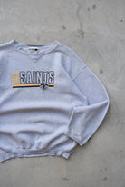 Puma x NFL New Orleans Saints Grey Embroidered Crewneck — 1990s (L) - Retrospective Store