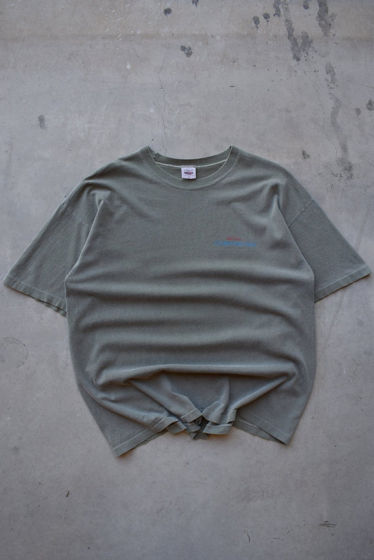 Quiksilver Faded-Green Spellout Tee — 1990s (L) - Retrospective Store