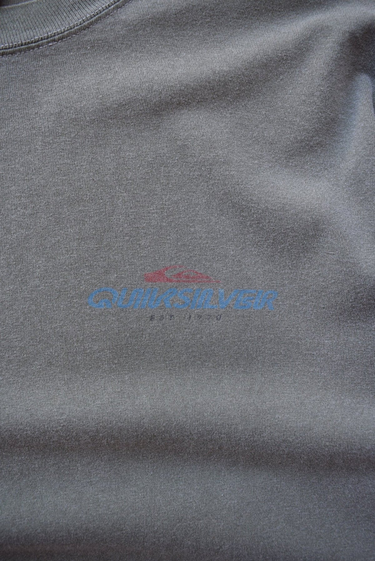 Quiksilver Faded-Green Spellout Tee — 1990s (L) - Retrospective Store