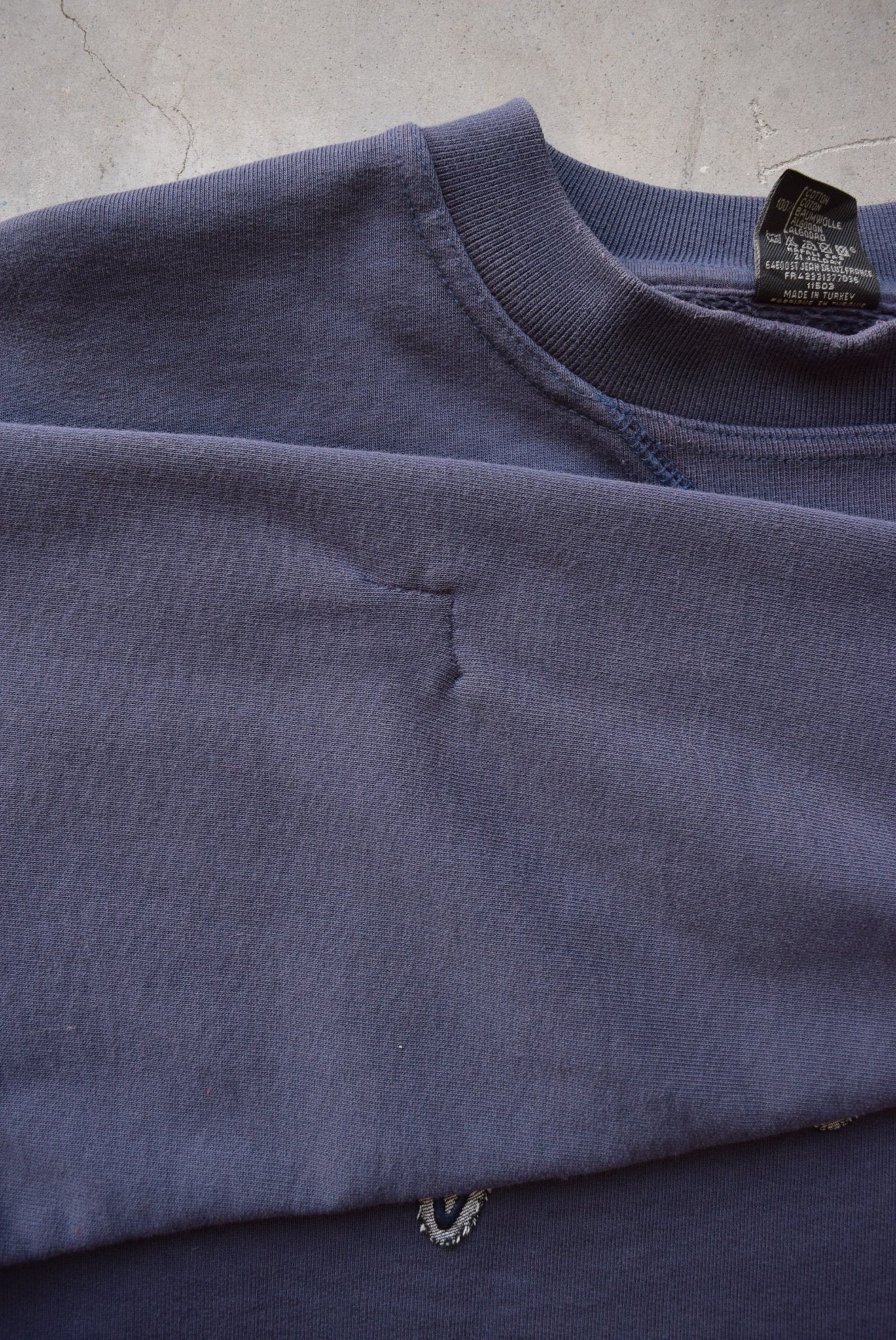 Quiksilver Navy Embroidered Spellout Crewneck — 1990s (L) - Retrospective Store