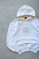 Quiksilver White Embroidered Spellout Hoodie — 2000s (S/M) - Retrospective Store
