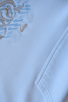 Quiksilver White Embroidered Spellout Hoodie — 2000s (S/M) - Retrospective Store