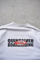 Quiksilver White Spellout Crewneck — 1990s (S) - Retrospective Store