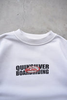 Quiksilver White Spellout Crewneck — 1990s (S) - Retrospective Store
