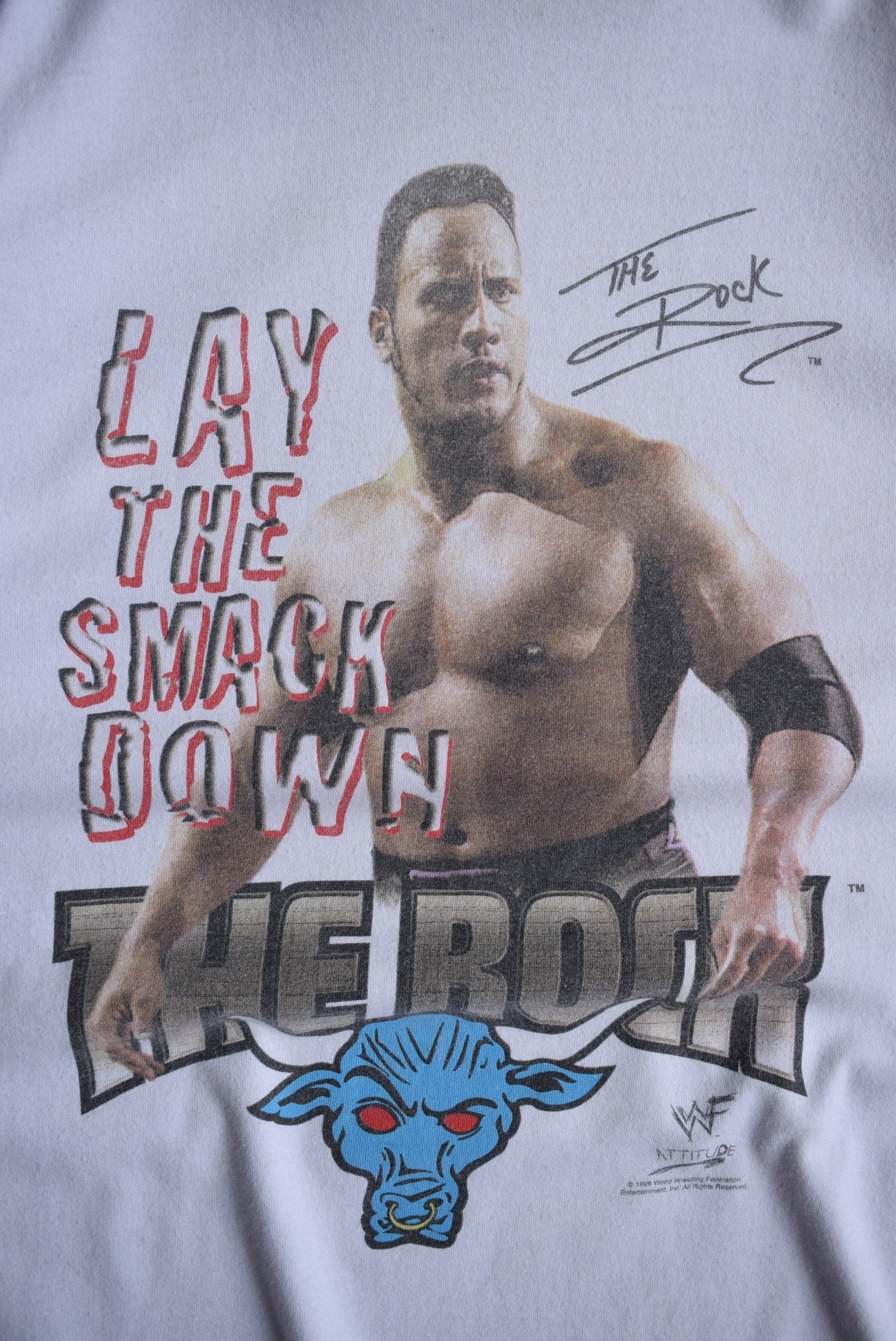 *Rare* Vintage 1999 WWF The Rock 'Lay The Smack Down' Tee (M) - Retrospective Store