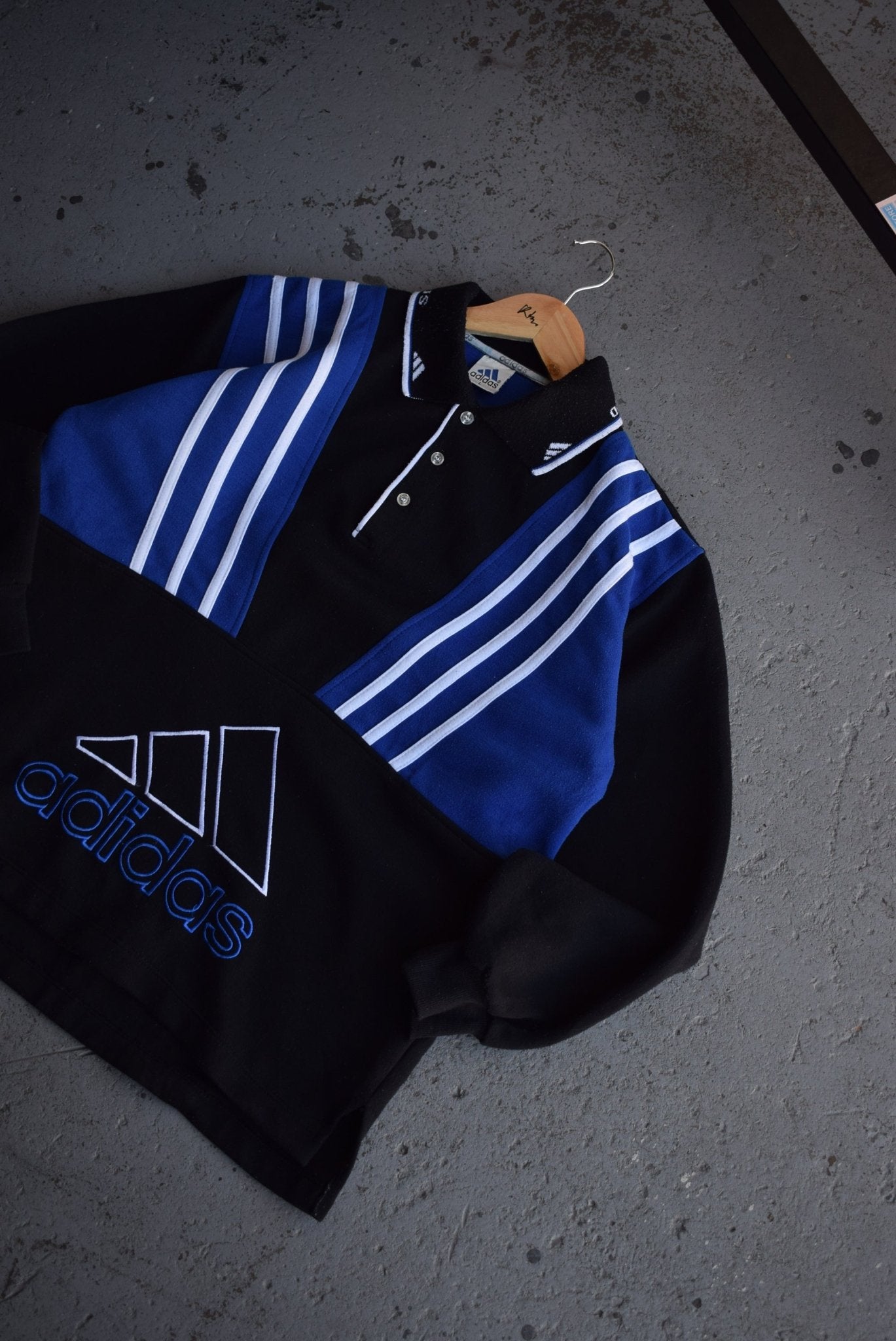 *Rare* Vintage 90s Adidas Spellout Embroidered Collared Sweater (M/L) - Retrospective Store