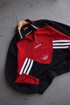 *Rare* Vintage 90s Adidas Spellout Embroidered Quarter Zip Fleece (L) - Retrospective Store