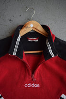 *Rare* Vintage 90s Adidas Spellout Embroidered Quarter Zip Fleece (L) - Retrospective Store