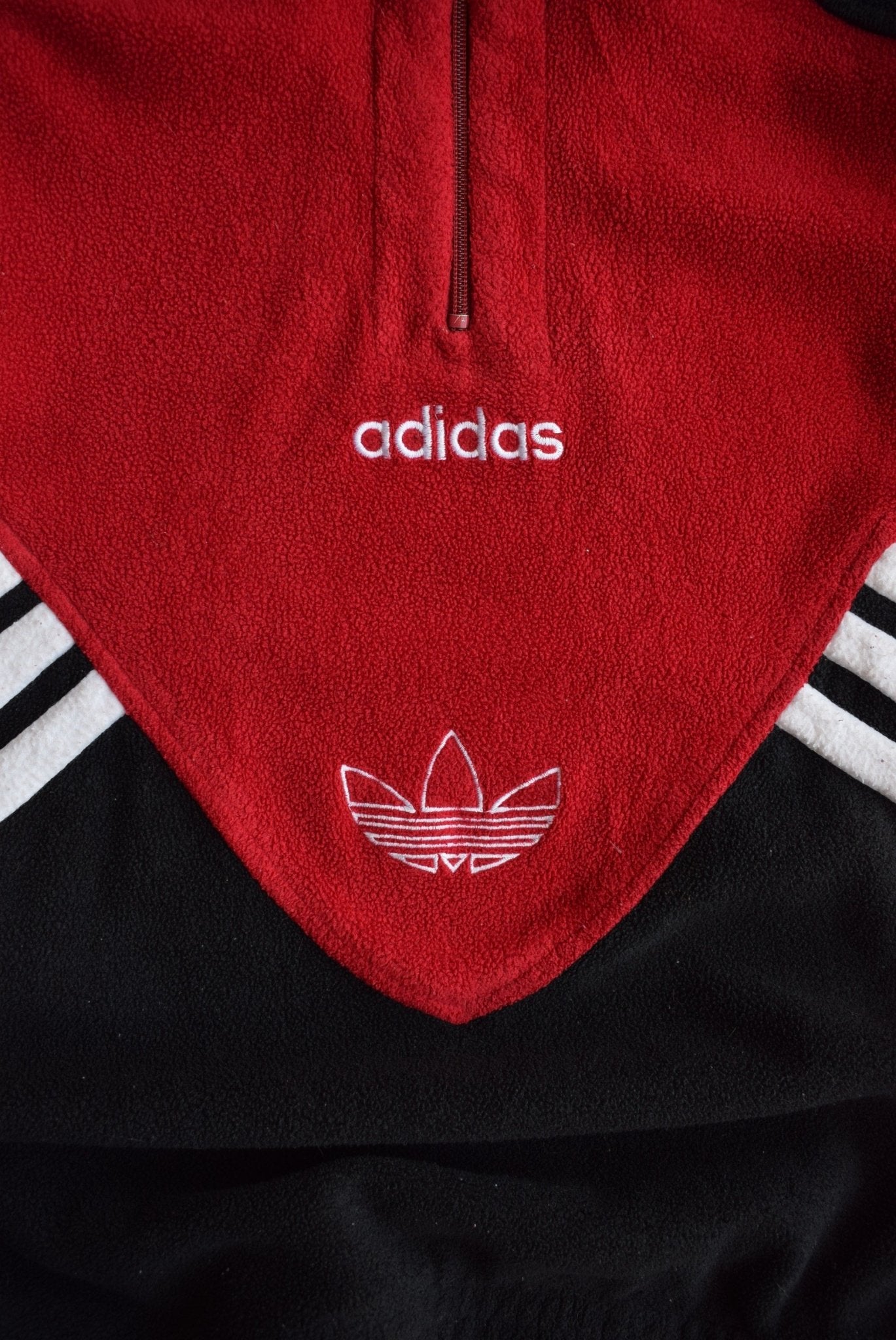 *Rare* Vintage 90s Adidas Spellout Embroidered Quarter Zip Fleece (L) - Retrospective Store