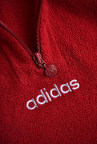 *Rare* Vintage 90s Adidas Spellout Embroidered Quarter Zip Fleece (L) - Retrospective Store