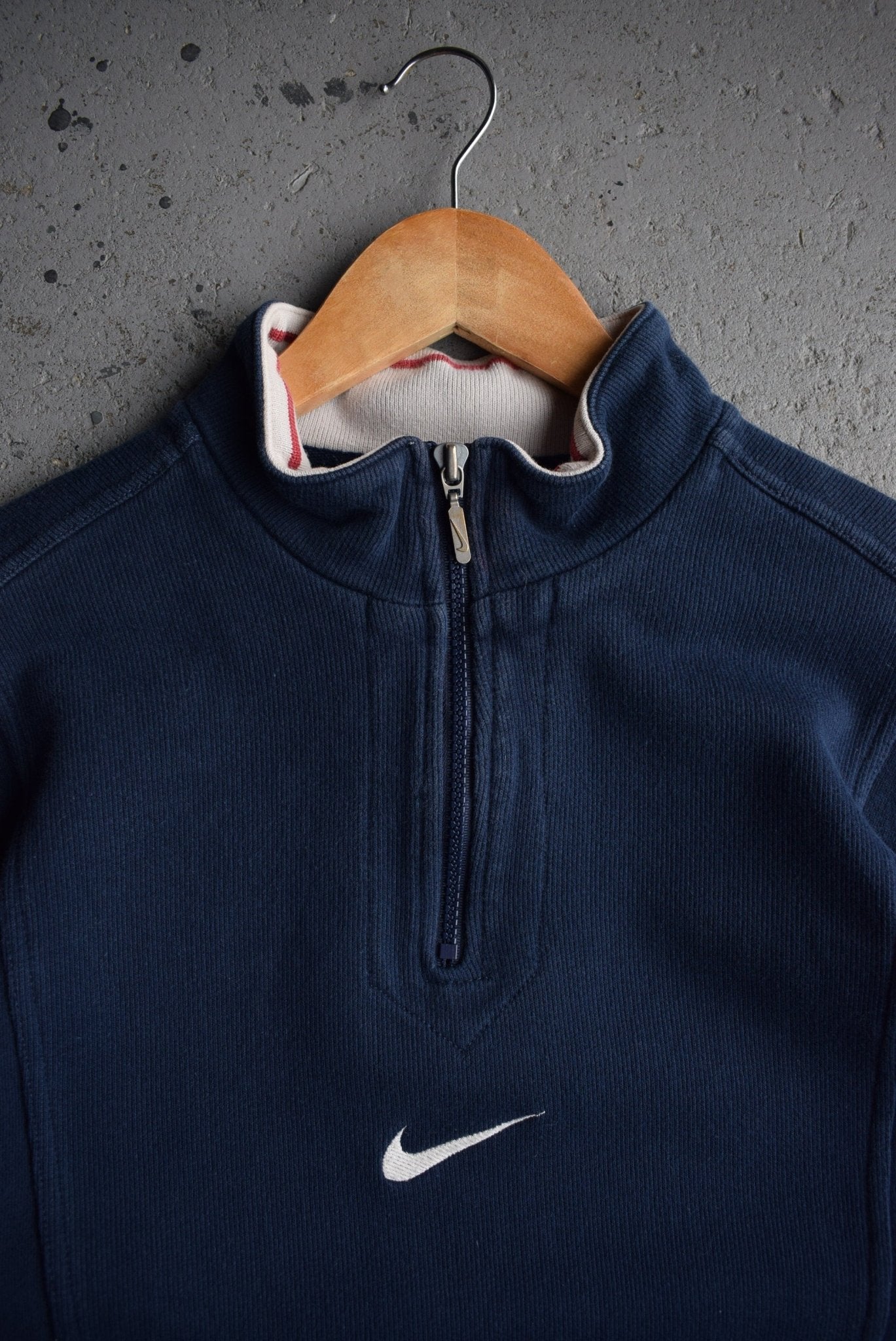 *Rare* Vintage 90s Nike Centre Swoosh Embroidered Quarter Zip (S) - Retrospective Store