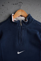 *Rare* Vintage 90s Nike Centre Swoosh Embroidered Quarter Zip (S) - Retrospective Store