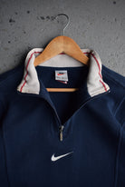 *Rare* Vintage 90s Nike Centre Swoosh Embroidered Quarter Zip (S) - Retrospective Store