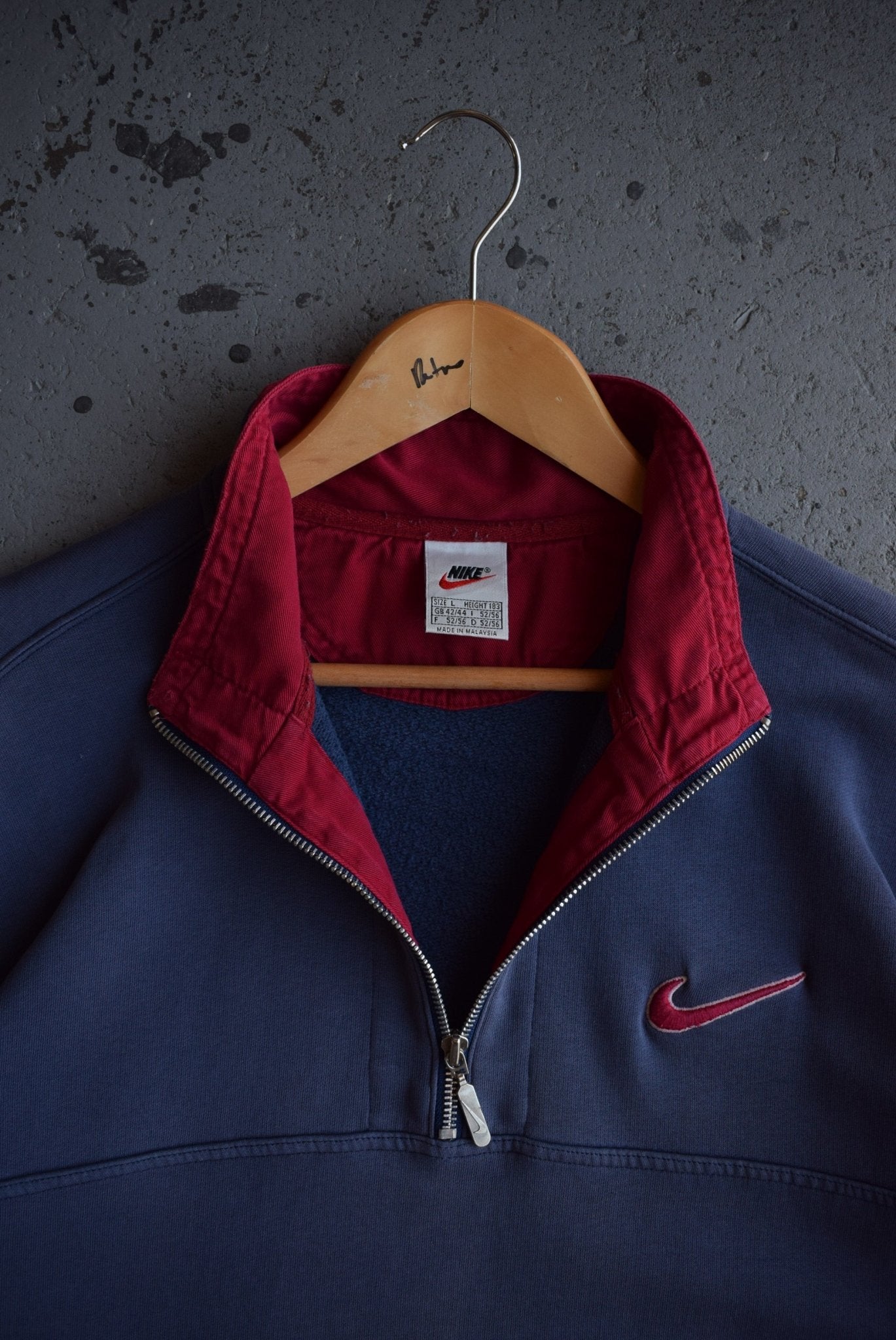 *Rare* Vintage 90s Nike Classic Logo Embroidered Quarter Zip (L) - Retrospective Store