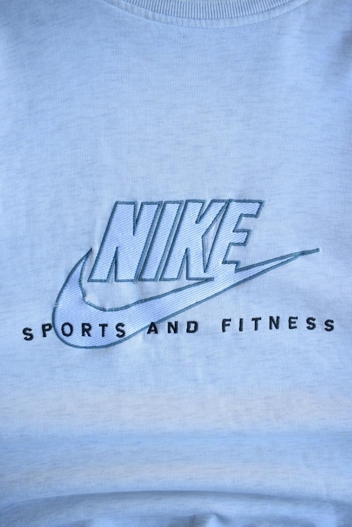 *Rare* Vintage 90s Nike Sports & Fitness Embroidered Spellout Crewneck (XL) - Retrospective Store