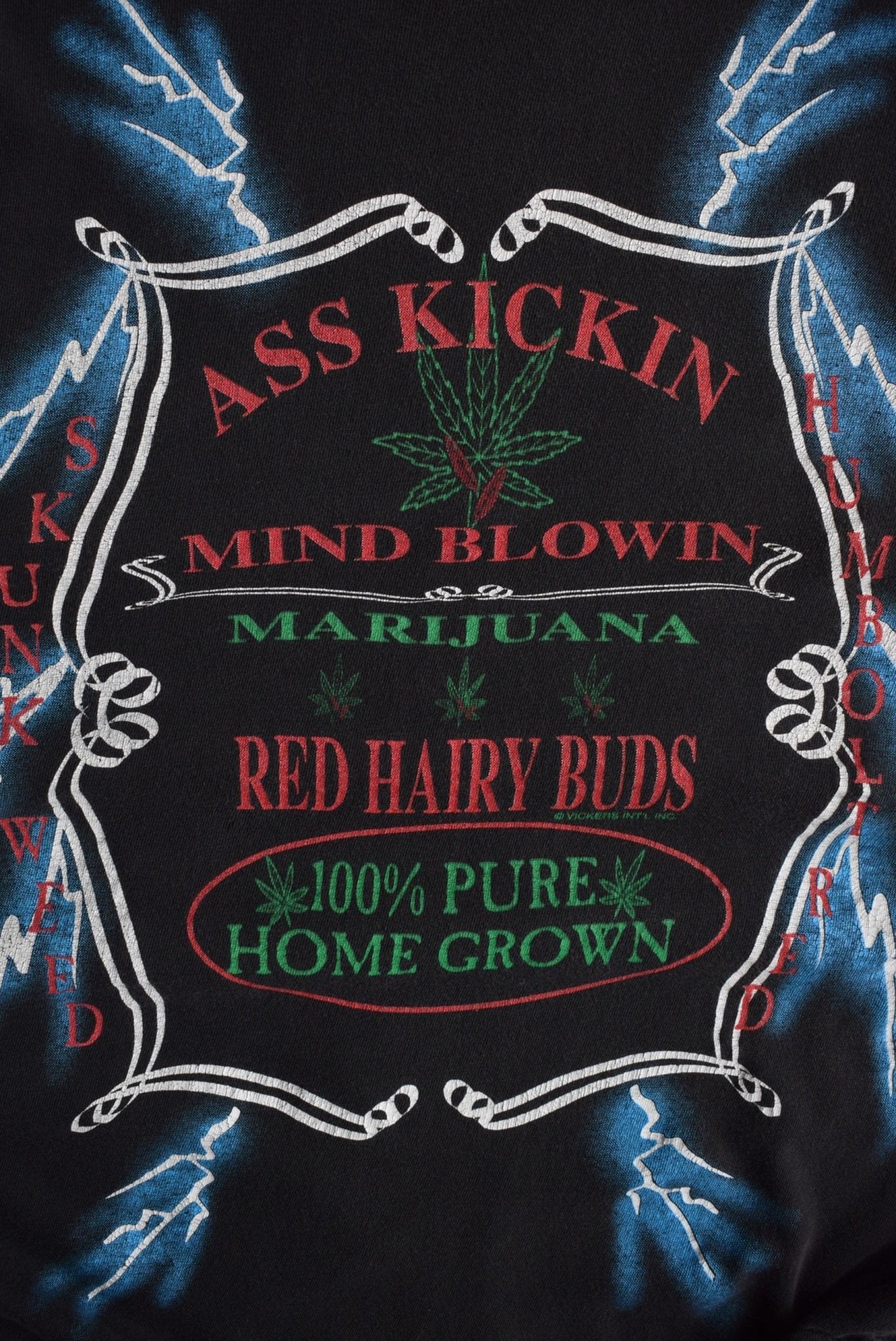*Rare* Vintage 90s Red Hairy Buds Marijuana Tee (L) - Retrospective Store