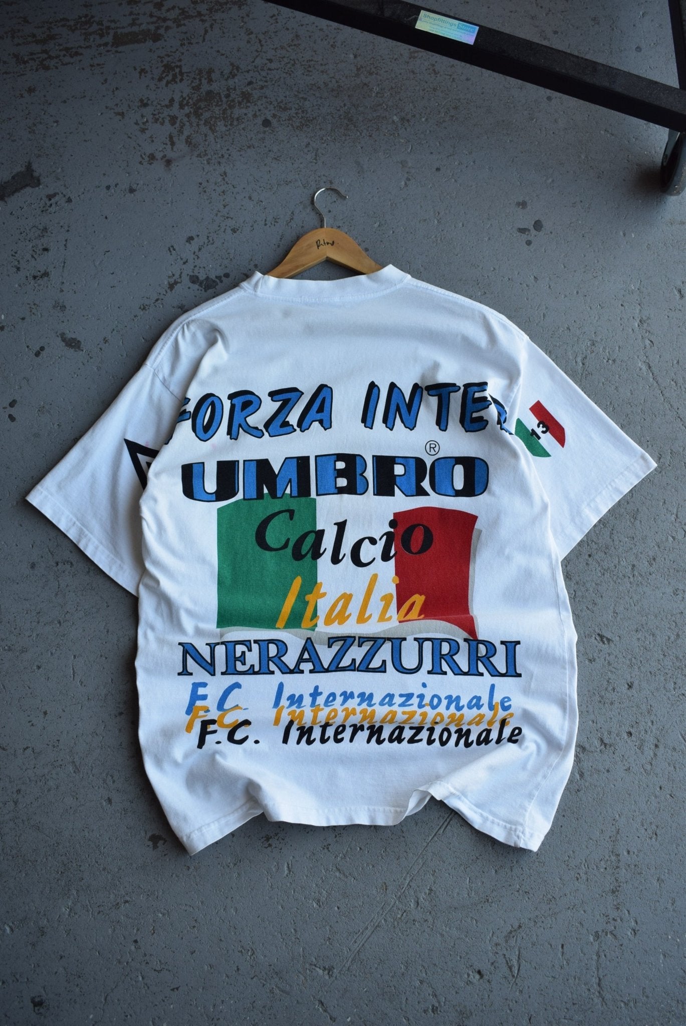 *Rare* Vintage 90s Umbro x Inter Milan FC All - over - print Tee (L/XL) - Retrospective Store