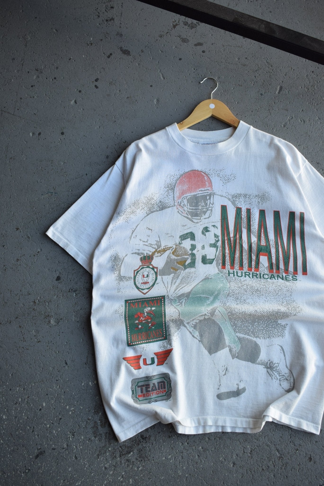 *Rare* Vintage 90s University of Miami Hurricanes Tee (XL) - Retrospective Store
