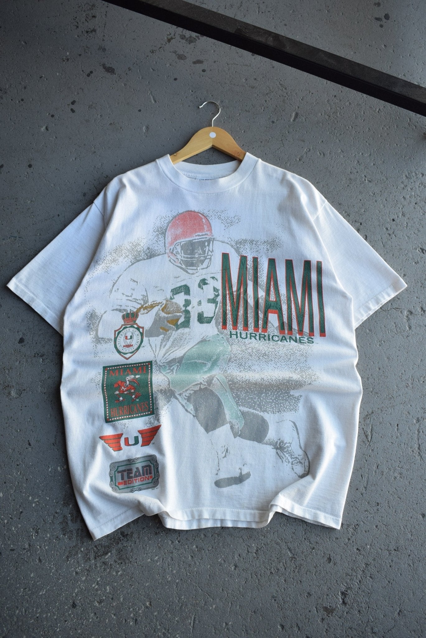 *Rare* Vintage 90s University of Miami Hurricanes Tee (XL) - Retrospective Store