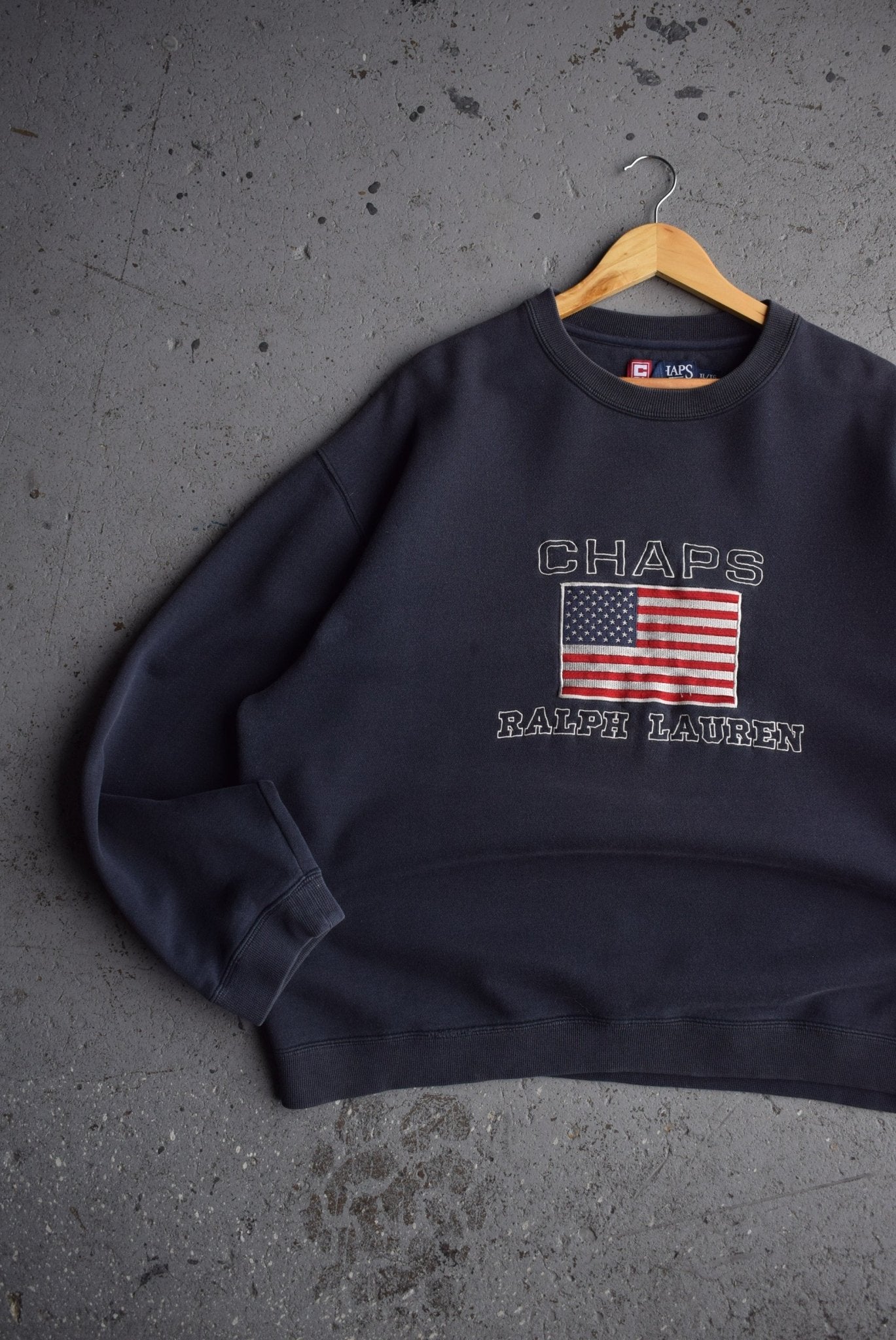 *Rare* Vintage Chaps Ralph Lauren Spellout Embroidered Crewneck (L/XL) - Retrospective Store