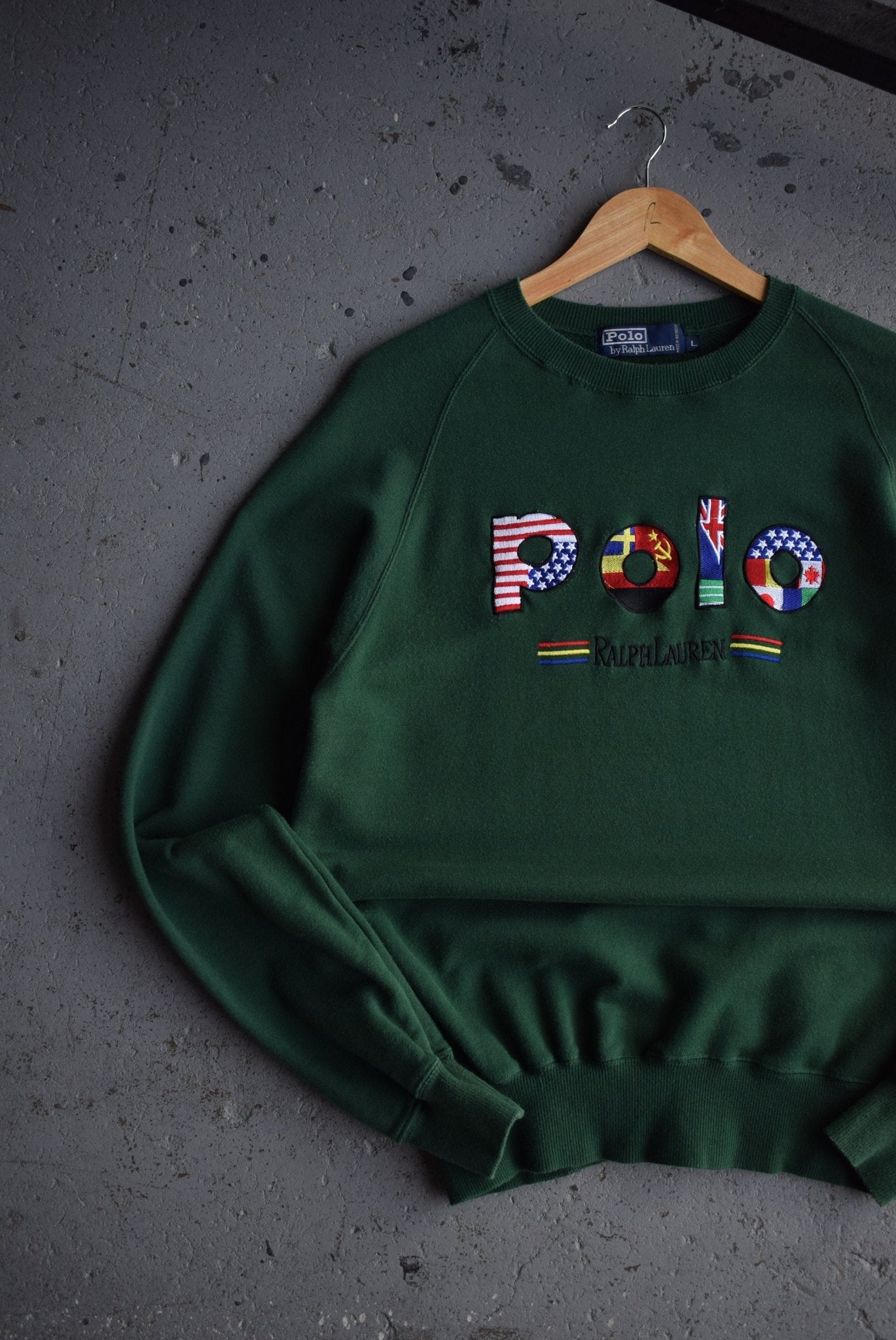 *Rare* Vintage Polo Ralph Lauren Spellout Embroidered Crewneck (M) - Retrospective Store