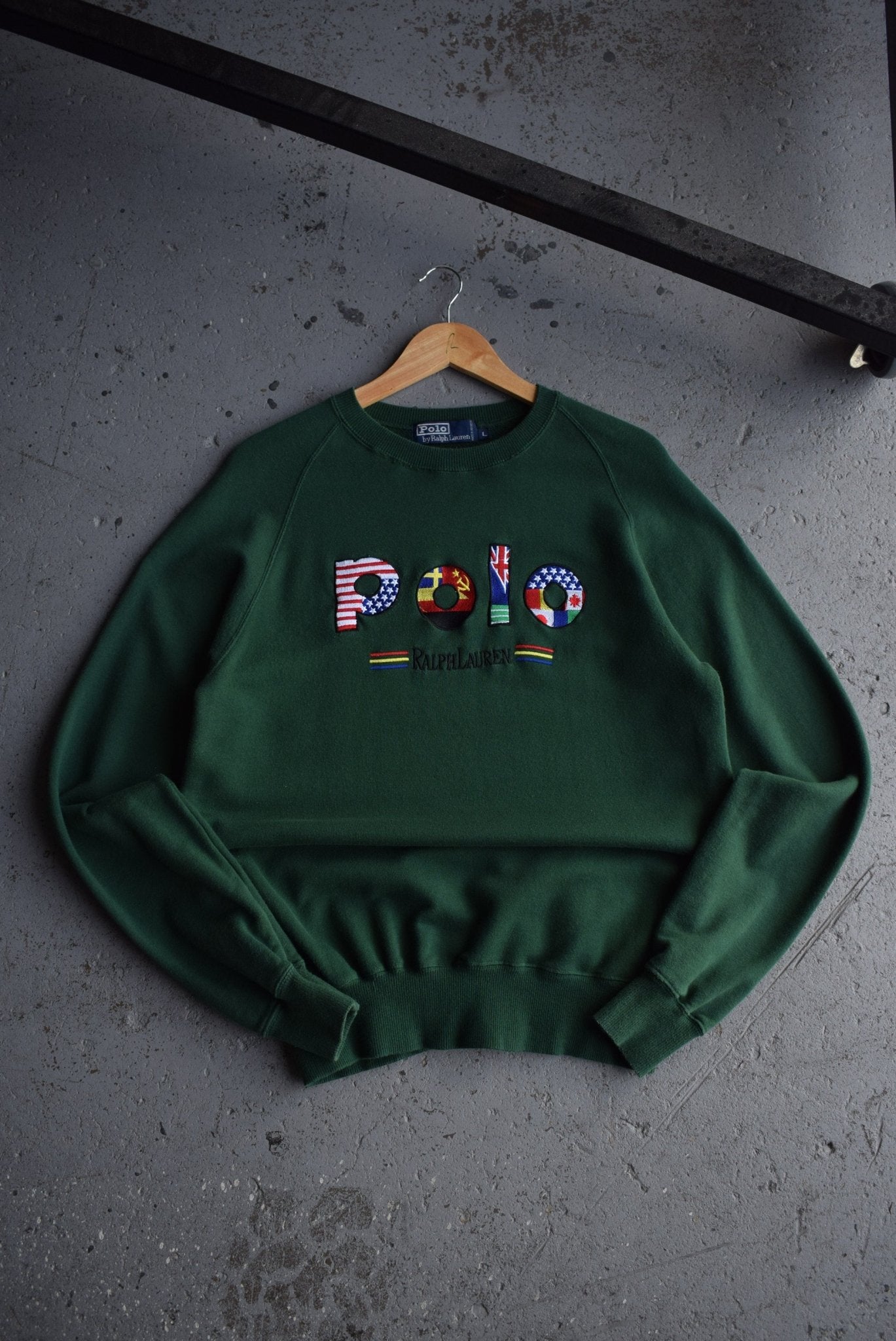 *Rare* Vintage Polo Ralph Lauren Spellout Embroidered Crewneck (M) - Retrospective Store