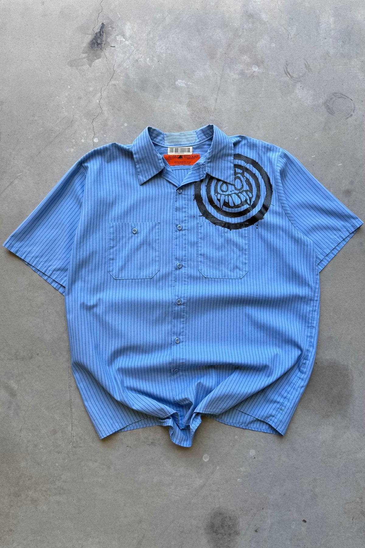 Red Kap Workwear Blue Graphic Shirt — 1990s (XL) - Retrospective Store