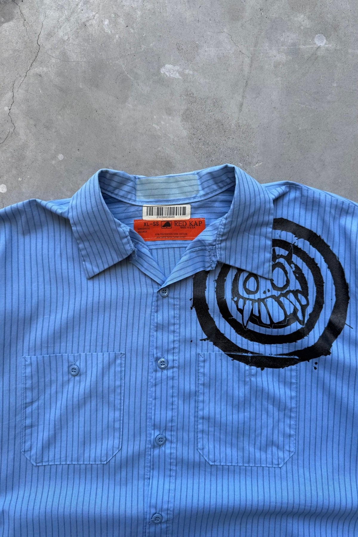 Red Kap Workwear Blue Graphic Shirt — 1990s (XL) - Retrospective Store