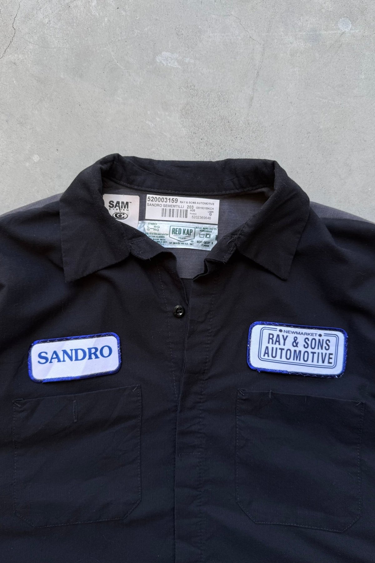 Red Kap Workwear 'Ray & Sons Automotive' Black Shirt — 2000s (L) - Retrospective Store