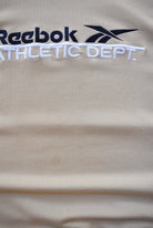 Reebok Athletic Dept. Tan Embroidered Spellout Crewneck — 1990s (L) - Retrospective Store