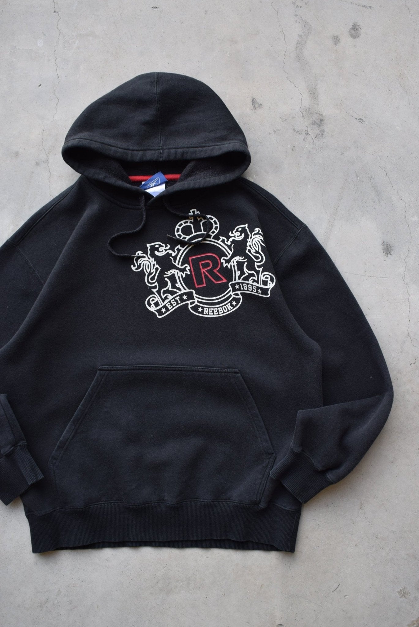 Reebok Black Graphic Hoodie — 2000s (S) - Retrospective Store