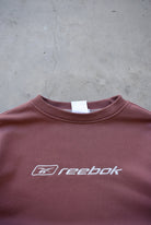 Reebok Brown Embroidered Spellout Crewneck — 1990s (L/XL) - Retrospective Store
