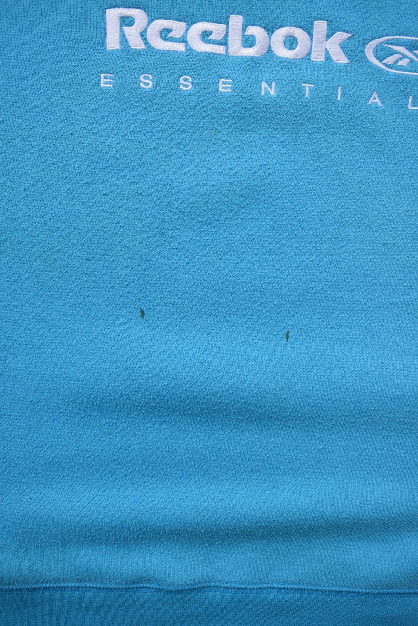 Reebok Essentials Blue Embroidered Spellout Crewneck — 2000s (S/M) - Retrospective Store