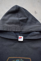 Reebok Faded-Black Spellout Hoodie — 1990s (M/L) - Retrospective Store