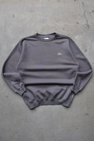 Reebok Grey Embroidered Logo Crewneck — 1990s (M) - Retrospective Store