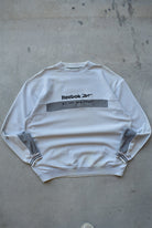Reebok Grey Embroidered Spellout Crewneck — 1990s (XXL) - Retrospective Store