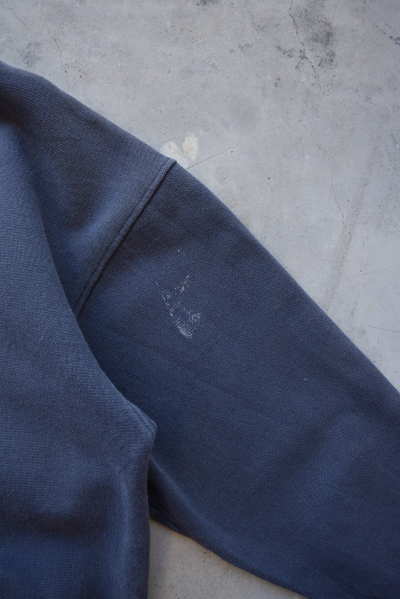 Reebok Navy Embroidered Spellout Crewneck — 1990s (M) - Retrospective Store