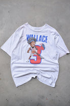Reebok x NBA Detroit Pistons Ben Wallace White Graphic Tee — 2000s (L) - Retrospective Store