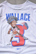 Reebok x NBA Detroit Pistons Ben Wallace White Graphic Tee — 2000s (L) - Retrospective Store