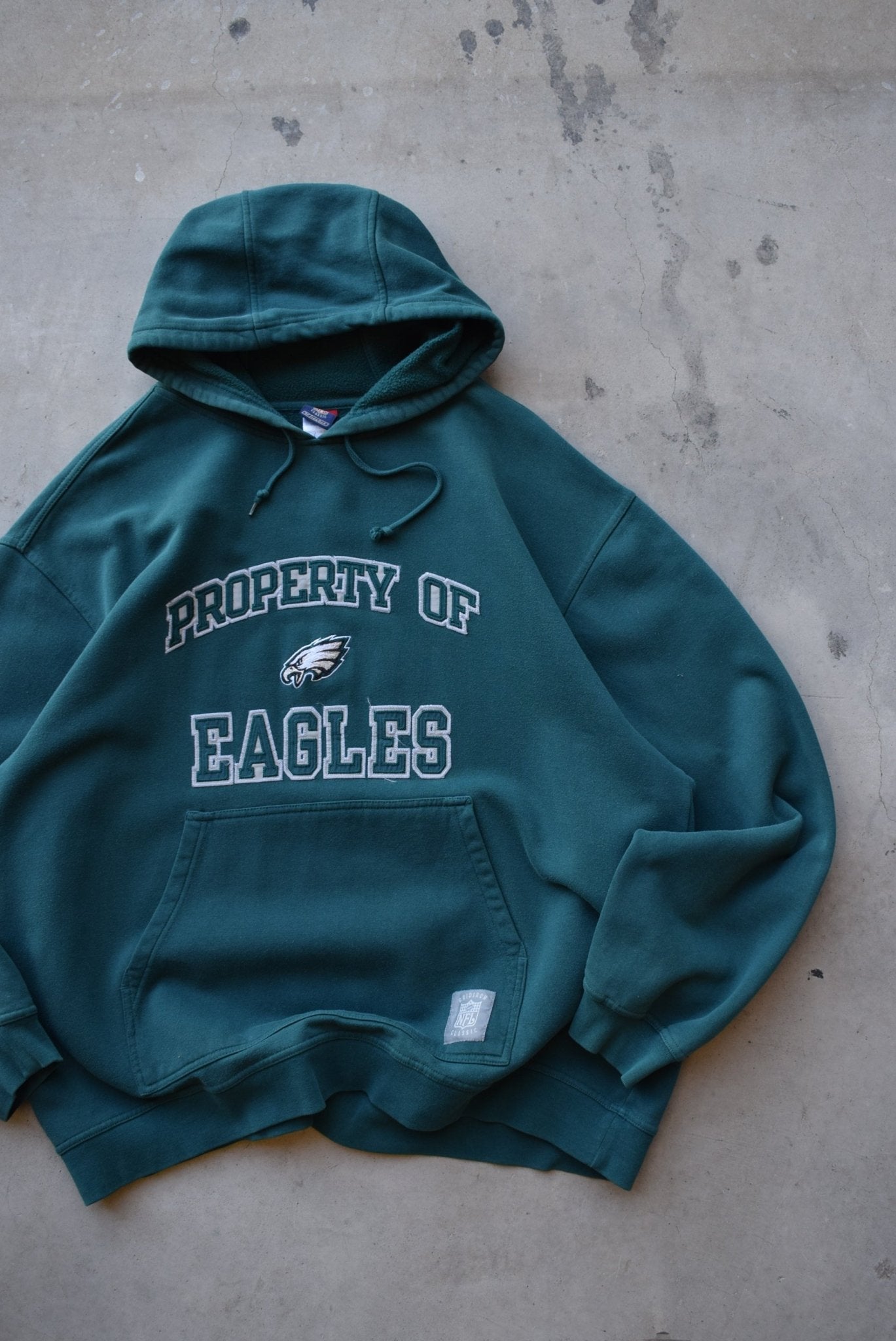 Reebok x NFL Philadelphia Eagles Green Embroidered Hoodie — 2000s (XL) - Retrospective Store