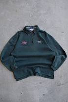 Reebok x US Sports Hollywood Green Embroidered Quarter Zip — 1990s (L) - Retrospective Store
