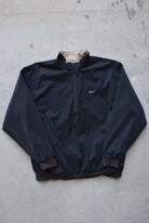 Reversible Nike Golf Black & Tan Embroidered Swoosh Half-Zip Jacket — 2000s (M/L) - Retrospective Store