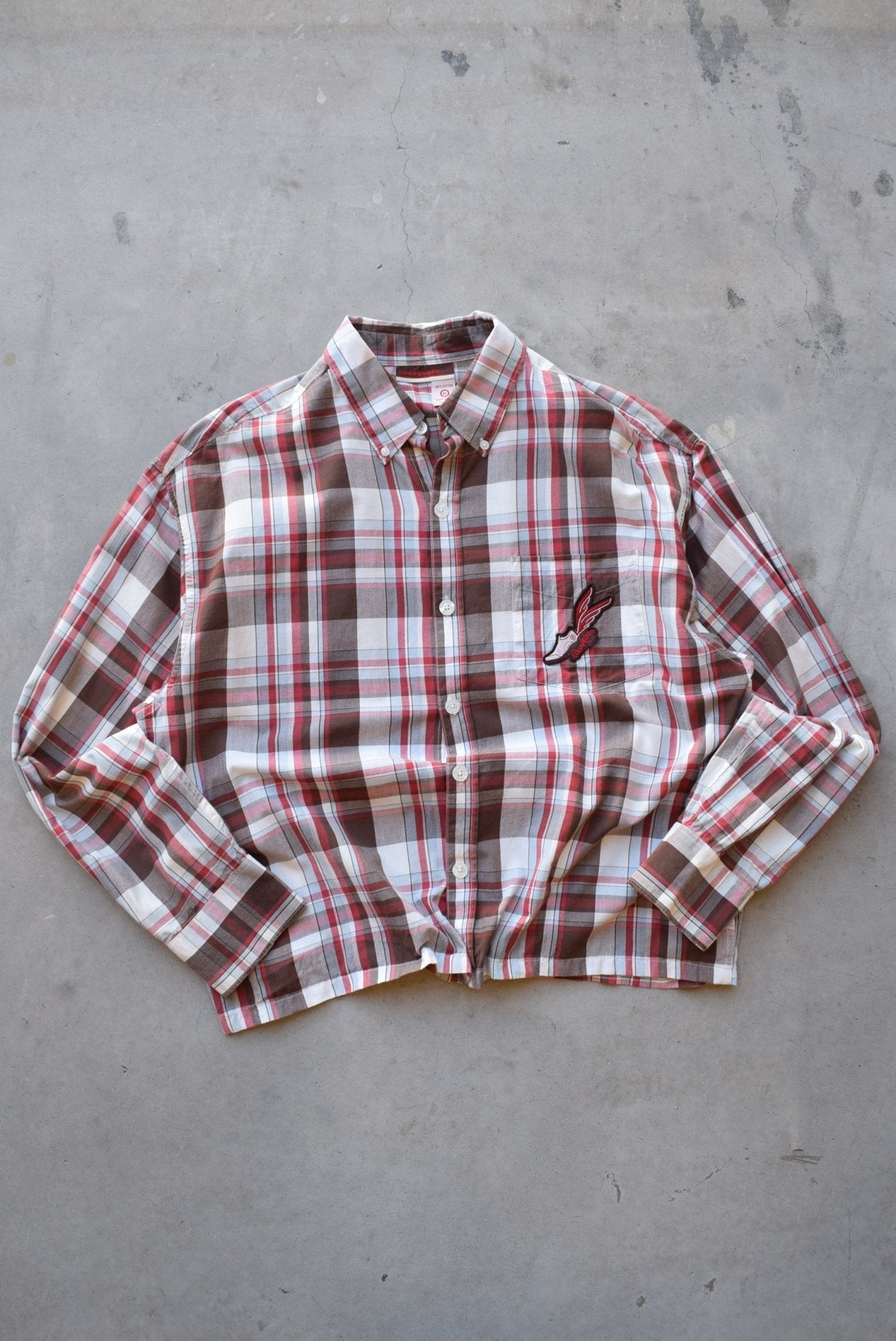 Rocawear Red Cropped Long Sleeve Button Up — 2000s (L) - Retrospective Store