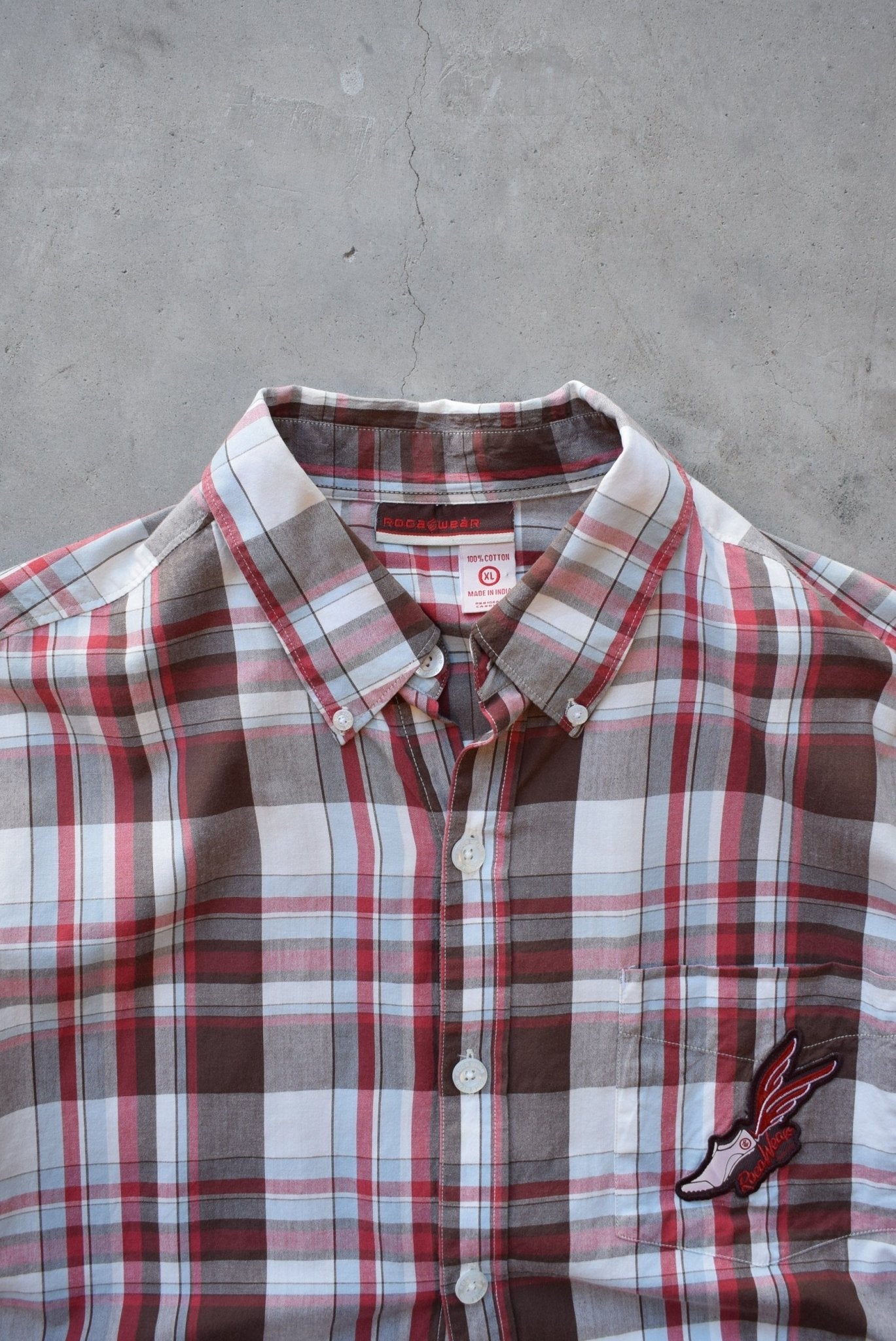 Rocawear Red Cropped Long Sleeve Button Up — 2000s (L) - Retrospective Store