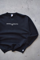 Russell Athletic Black Spellout Crewneck — 1990s (XL) - Retrospective Store