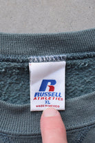 Russell Athletic Faded Green Crewneck — 1990s (XL) - Retrospective Store